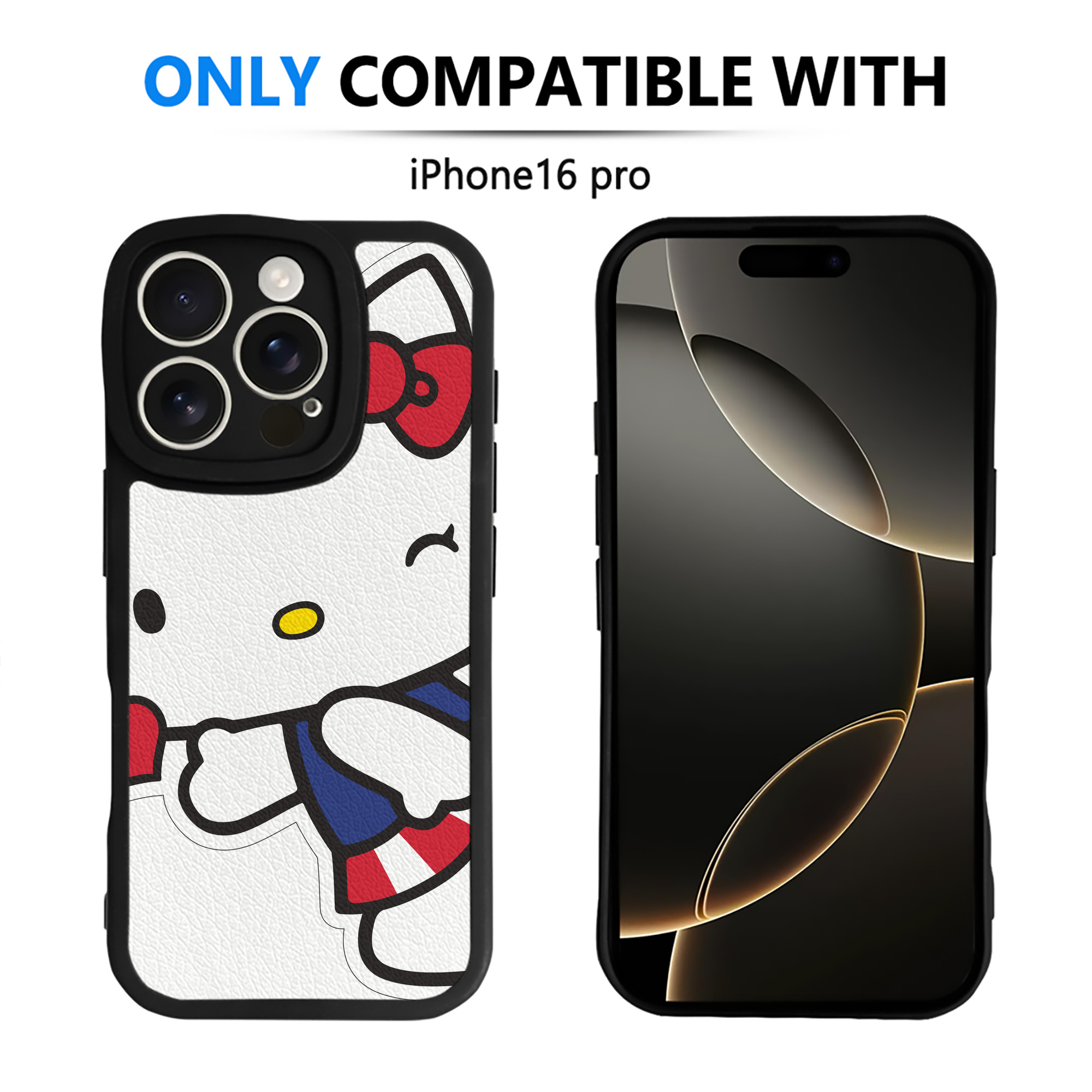 （画像用） Hello Kitty ハローキティ 【iPhone 16シリーズ対応】シリコンスマホケース（レザー調） 材質：シリコン